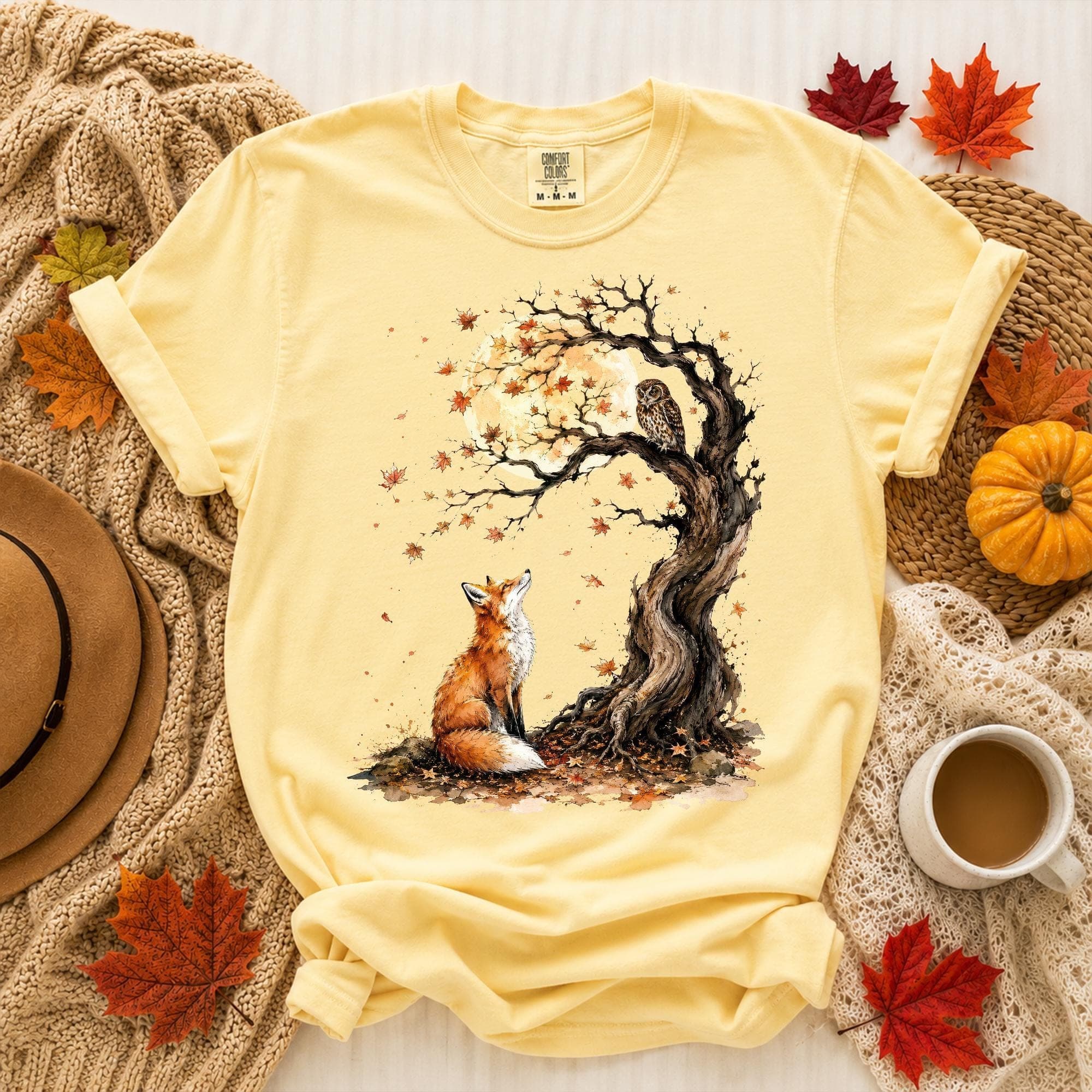 Fox and Owl Autumn T-Shirt
