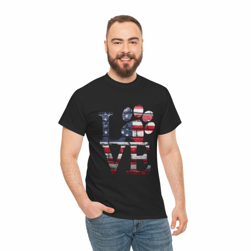 great for 4th of july patriotic dog love unisex cotton shirt