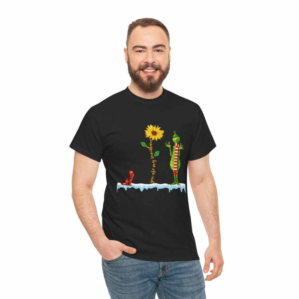 grinch and his dog max you are my sunshine unisex cotton shirt