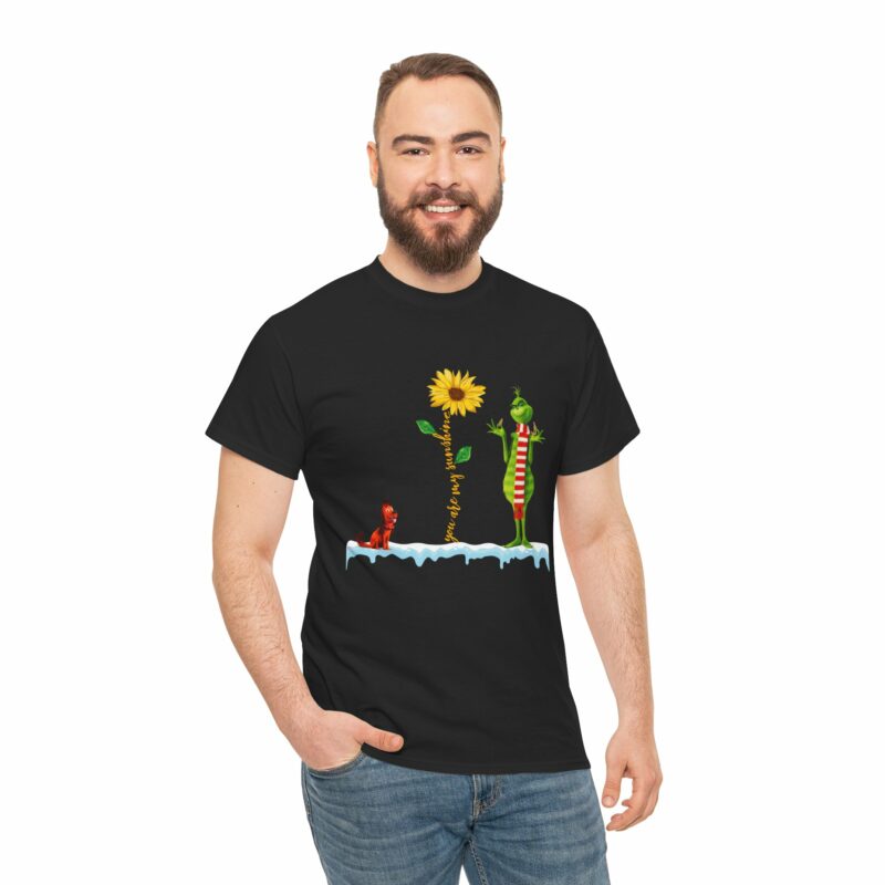 grinch and his dog max you are my sunshine unisex cotton shirt
