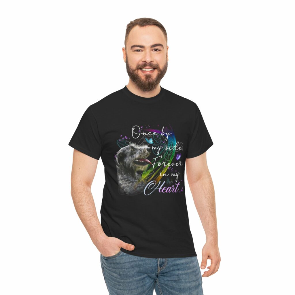irish wolfhound once by my side forever in my heart for dog lover unisex cotton shirt