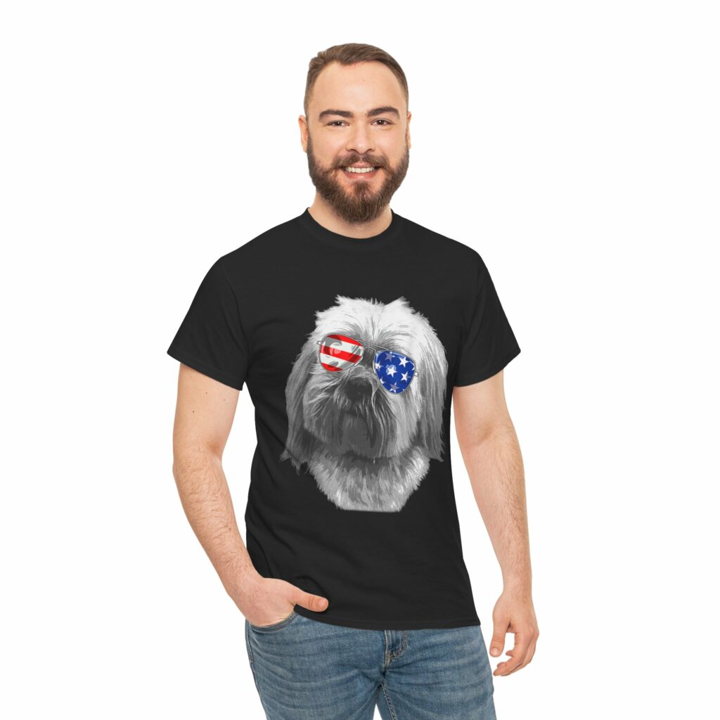 vintage lhasa apso dog shirt american usa glass unisex cotton shirt